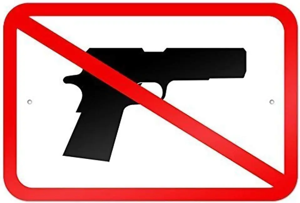 No Guns Allowed Symbol Warning Tin Sign 8x12 inches sign