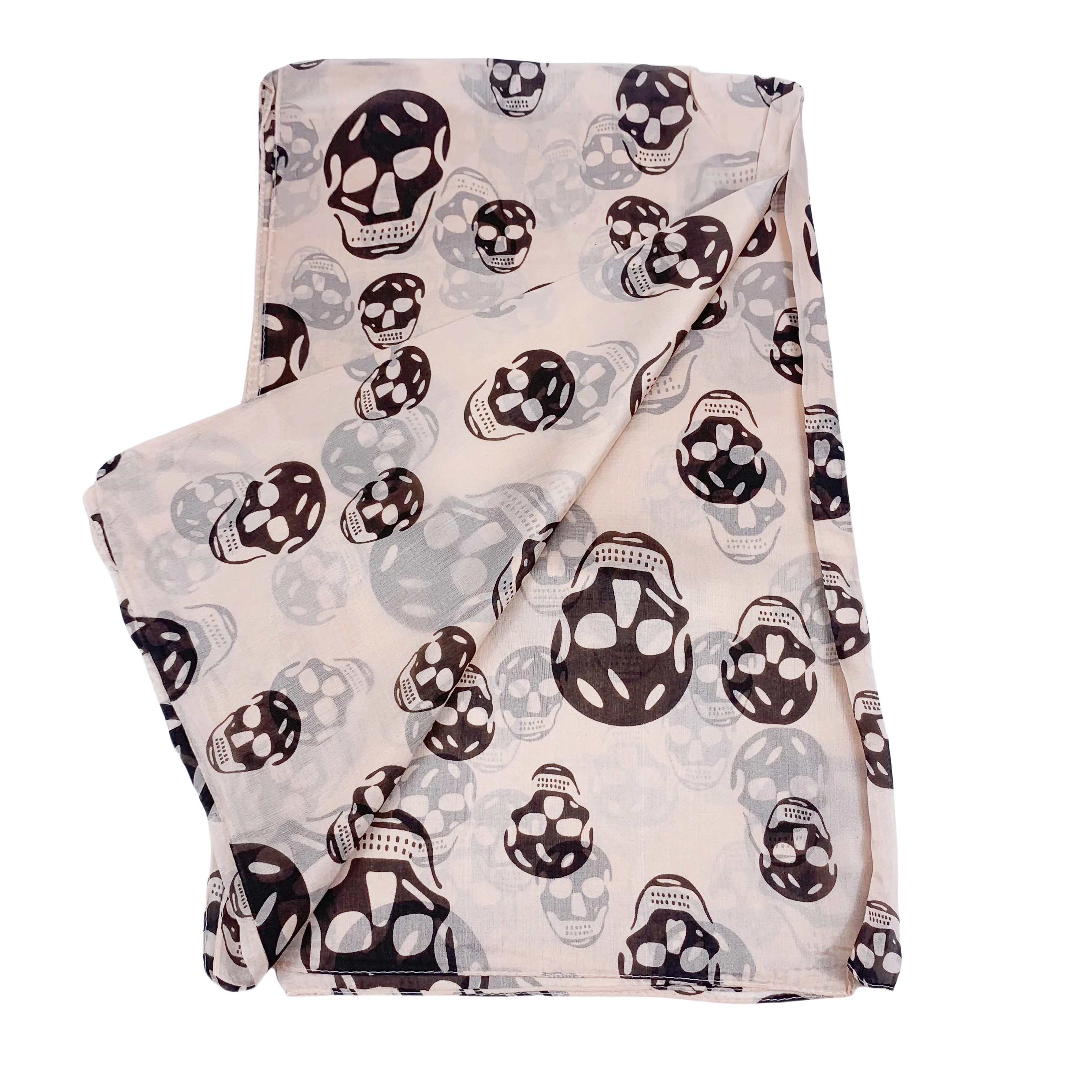 Pañuelo de seda de morera 100% pura, hijabs elegantes y suaves, chal de seda con estampado de Calavera, venta al por mayor