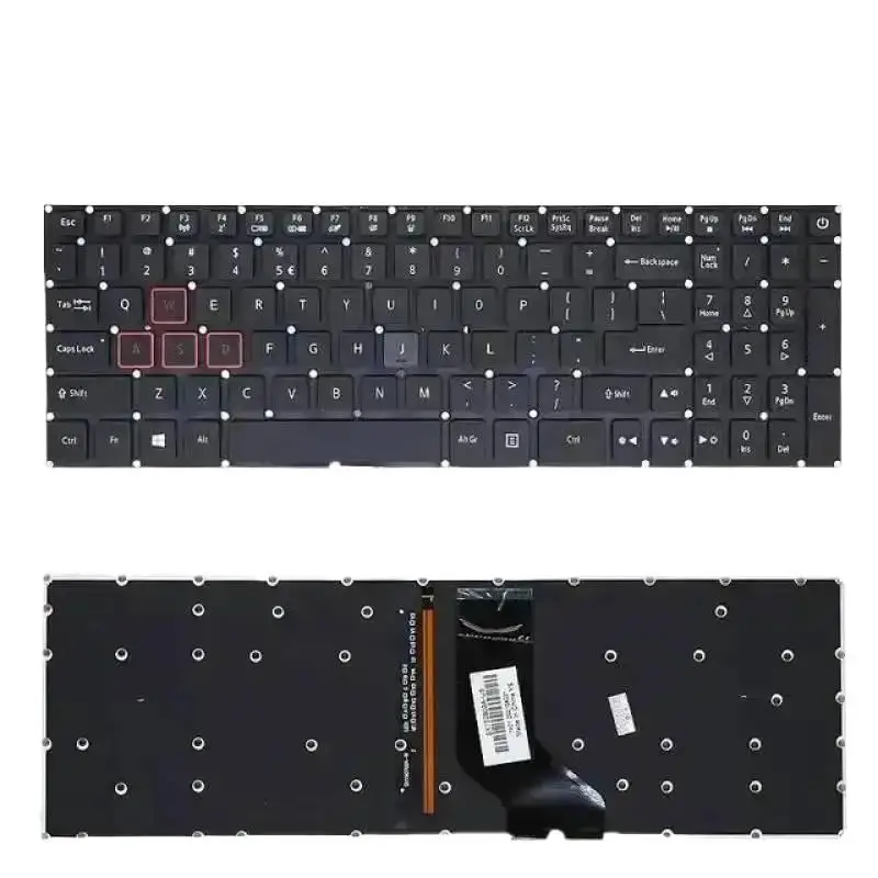 لوحة مفاتيح جديدة مع إضاءة خلفية لـ VX15 AN515-51 AN515-52 AN515-53 N16C7 N17C1 N17C7 VX5-591G يورو