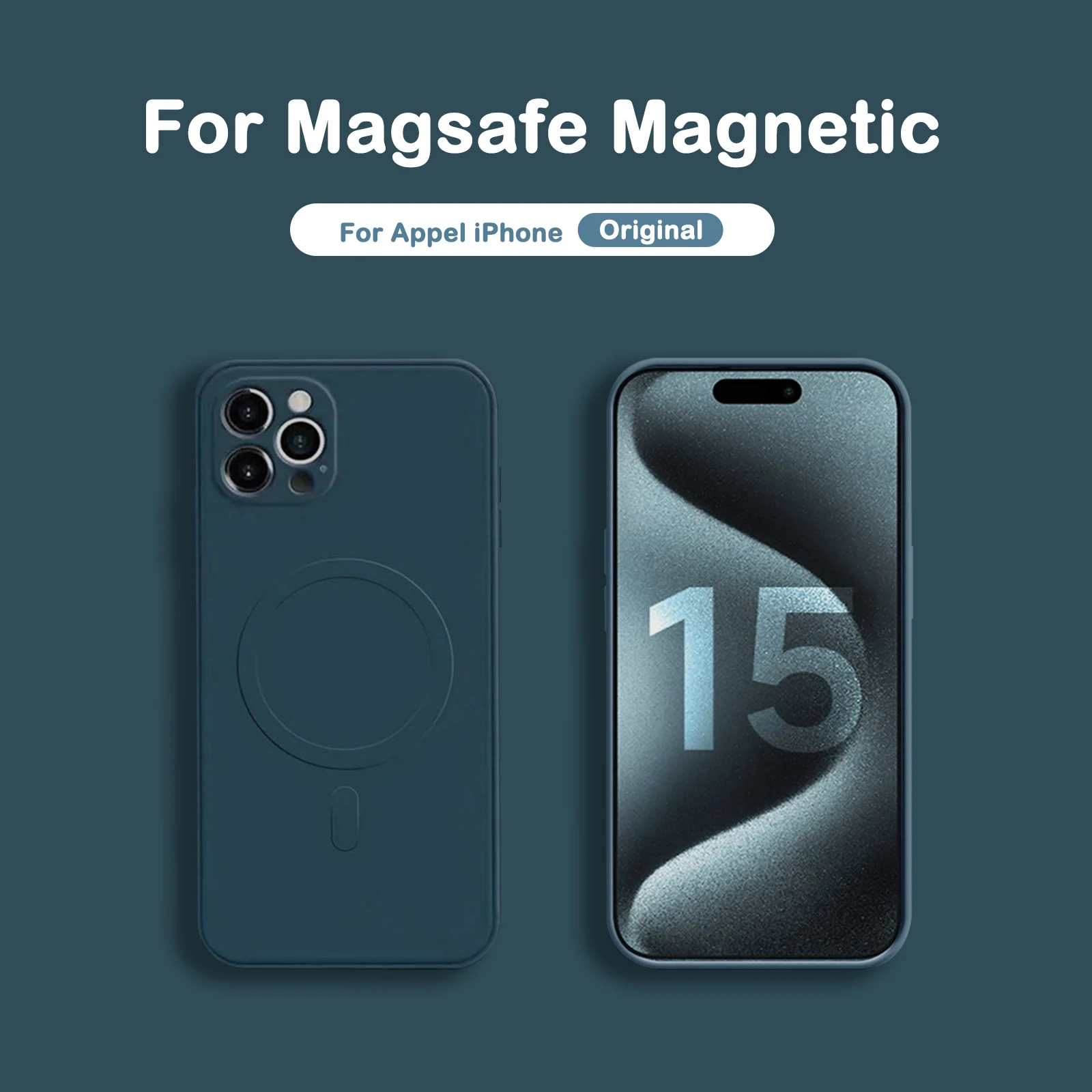 Luxury Original For Magsafe Magnetic Silicone Case For iPhone 14 13 15 Pro Max Plus Soft Cases Shockproof Wireless Charge Cover