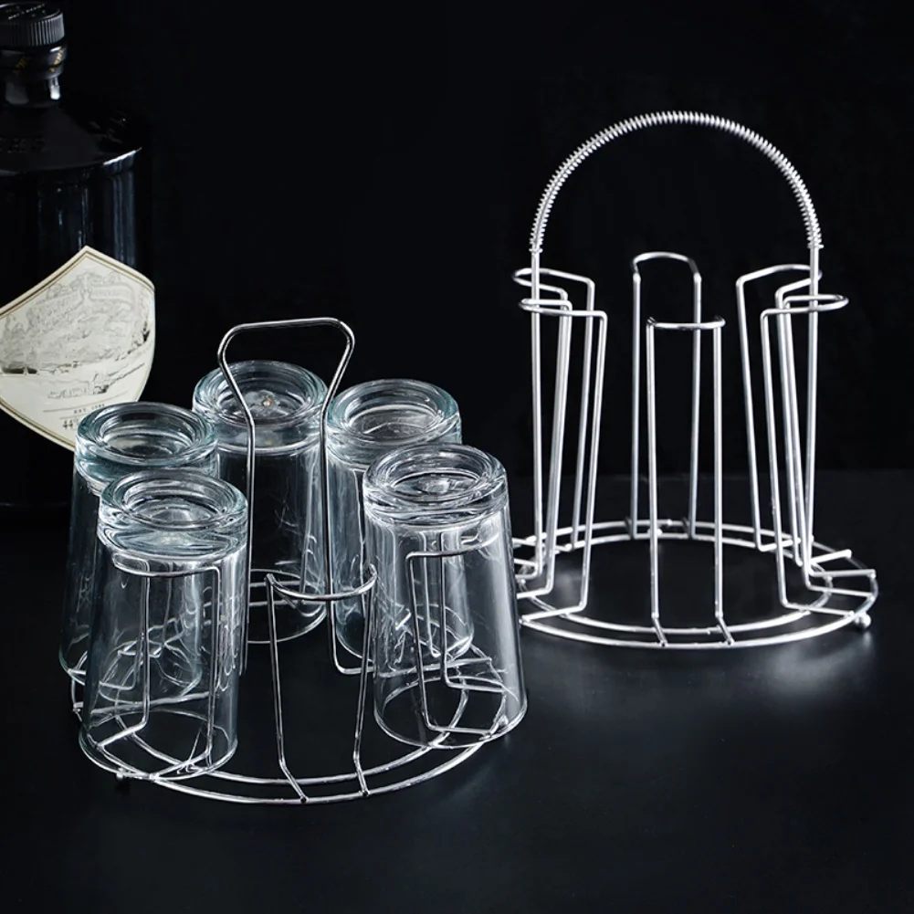 Household Cup Rack Six-position Eight-position Stainless Steel Drain Cup Rack Glass Cup Storage Upside Down Rack For Kitchen Bar