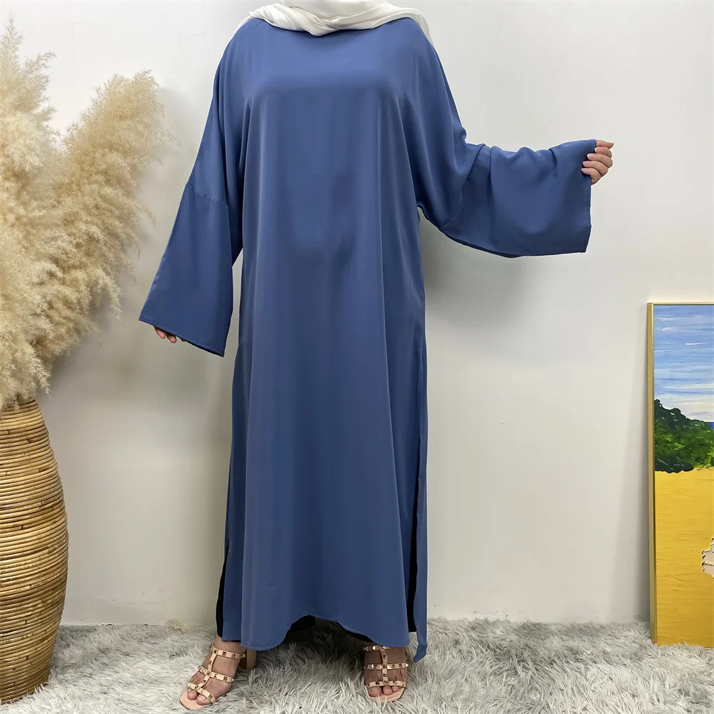Ramadan Robe fendue Femme musulmane caftan Robe dubaï Abaya Islam femmes musulmanes vêtements Eid Jalabiya turquie Caftan Robe robes