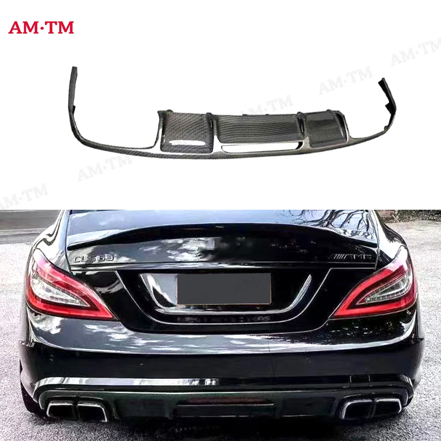 

For Benz CLS Class W218 CLS350 CLS300 2011-2014 Carbon Fiber Car Rear Bumper Diffuser Rear Side Splitters Spoiler Lip