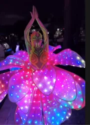 LED Petal Skirt Flower Opening Dance Big Swing Dress Modern Dance Performance Dress LED Robot Suit Blossom Long Dress