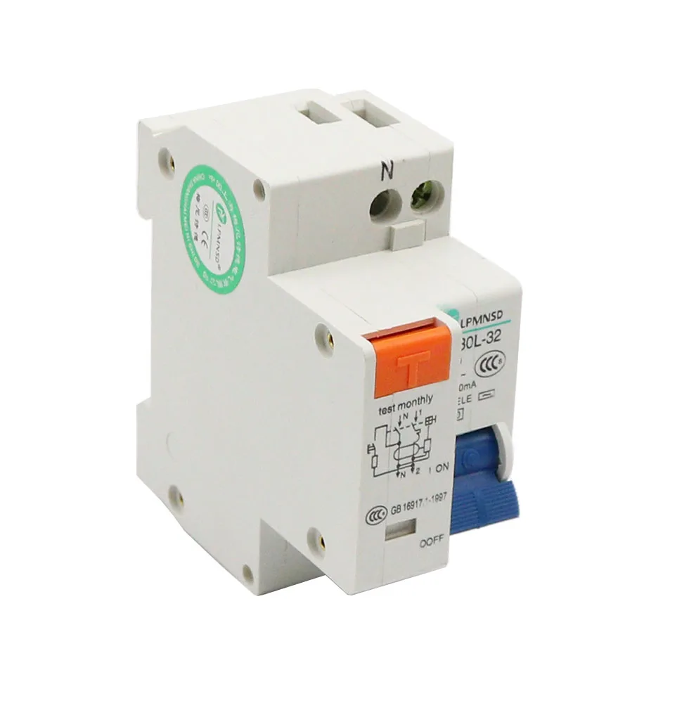 DZ30L DZ40LE EPNL DPNL 230V 1P+N Residual Current Circuit Breaker With Over And Short Current Leakage Protection RCBO MCB 6-63A