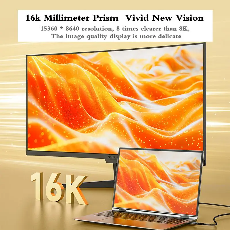 DP to DP Dual Male Head 2.1 High-Definition Cable Computer Graphics Card Monitor 16K@60Hz E-Sports Grade Video Conversion Cable