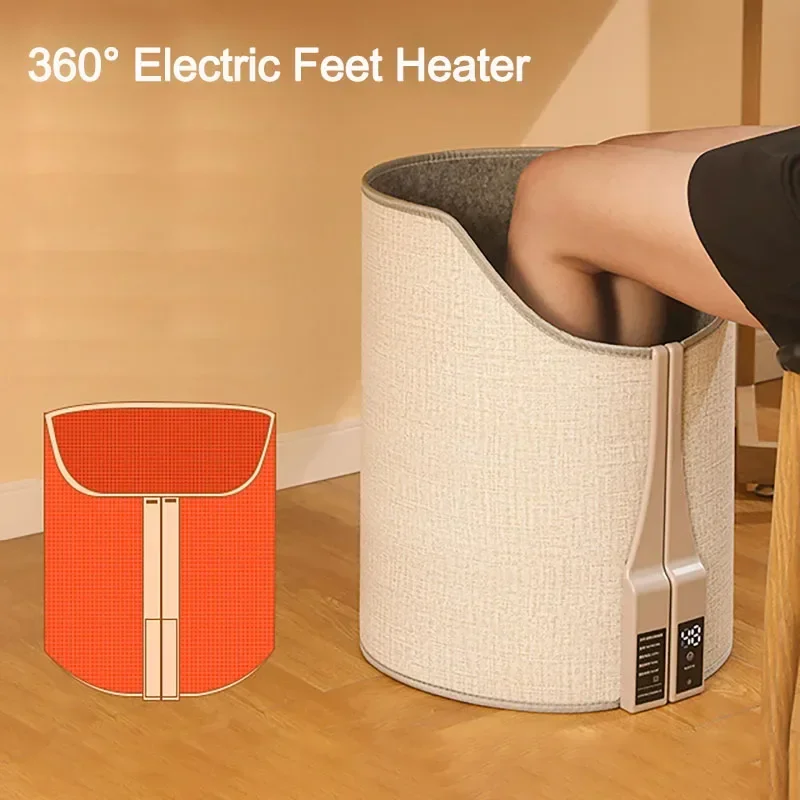 Folding Electric Feet Heater Portable Adjustable Thermostat Foot Warmer for Home Office