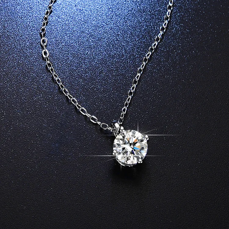 GRA 1,0 Karat D Moissanit Solitär Tropfen-Halsketten 18k Vergoldeter Anhänger Original Echte 925 Silberkette Schmuck für Frauen – Detail 3