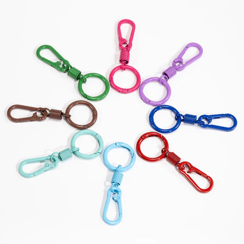 2pcs/Lot Metal Buckle Keychains Hook Carabiner Key Chain  Hanging Ring Clips For DIY Jewelry Making Supplies Accessories Crafts