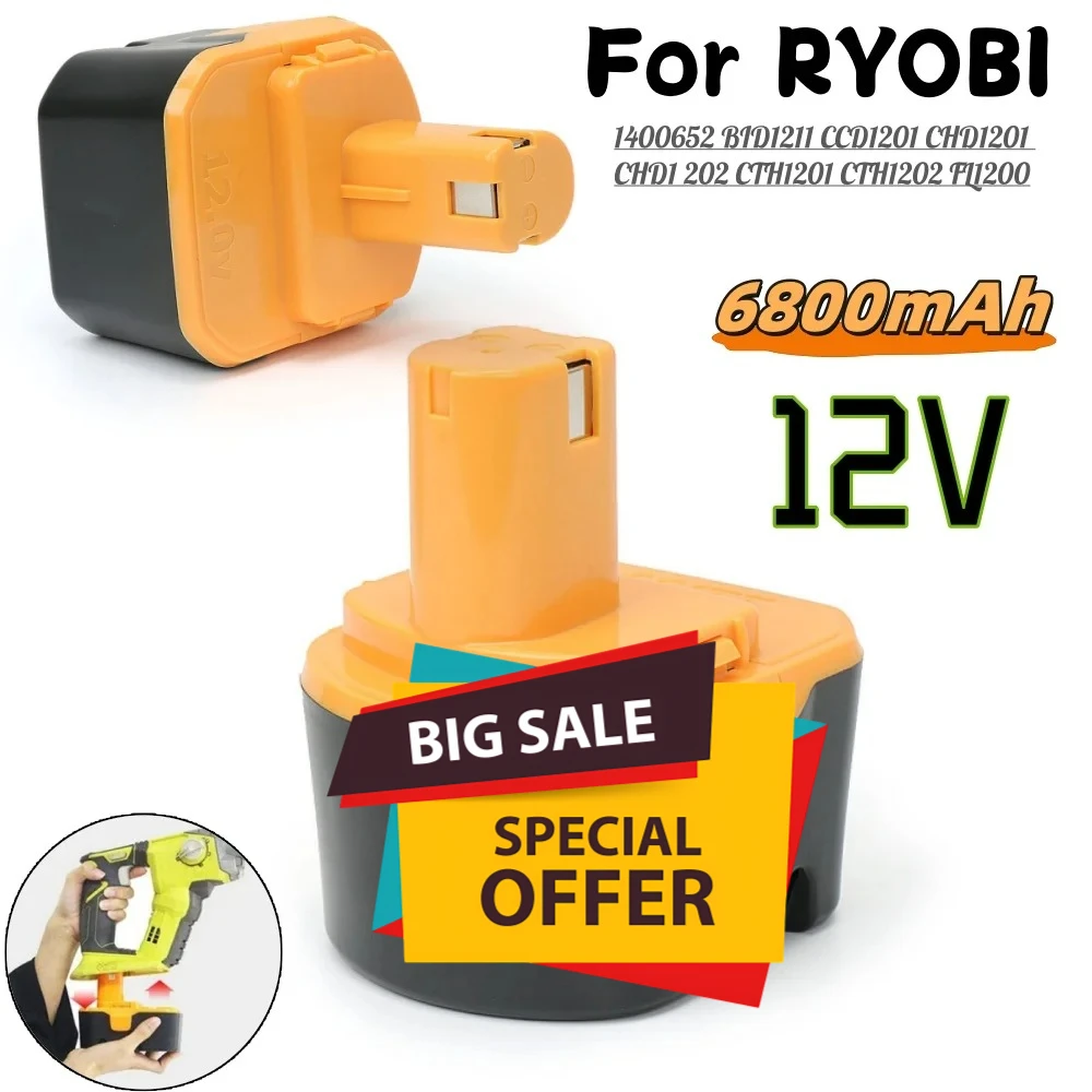 For Ryobi 12V 6.8Ah…