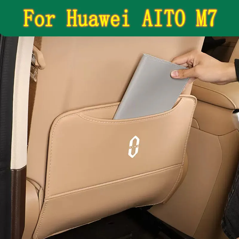 

For AITO Wenjie M7 2023 2024 Car PU Leather Anti Kick Mat Pad Anti-kick Protector Mats Seat Back Protector Auto Accessories