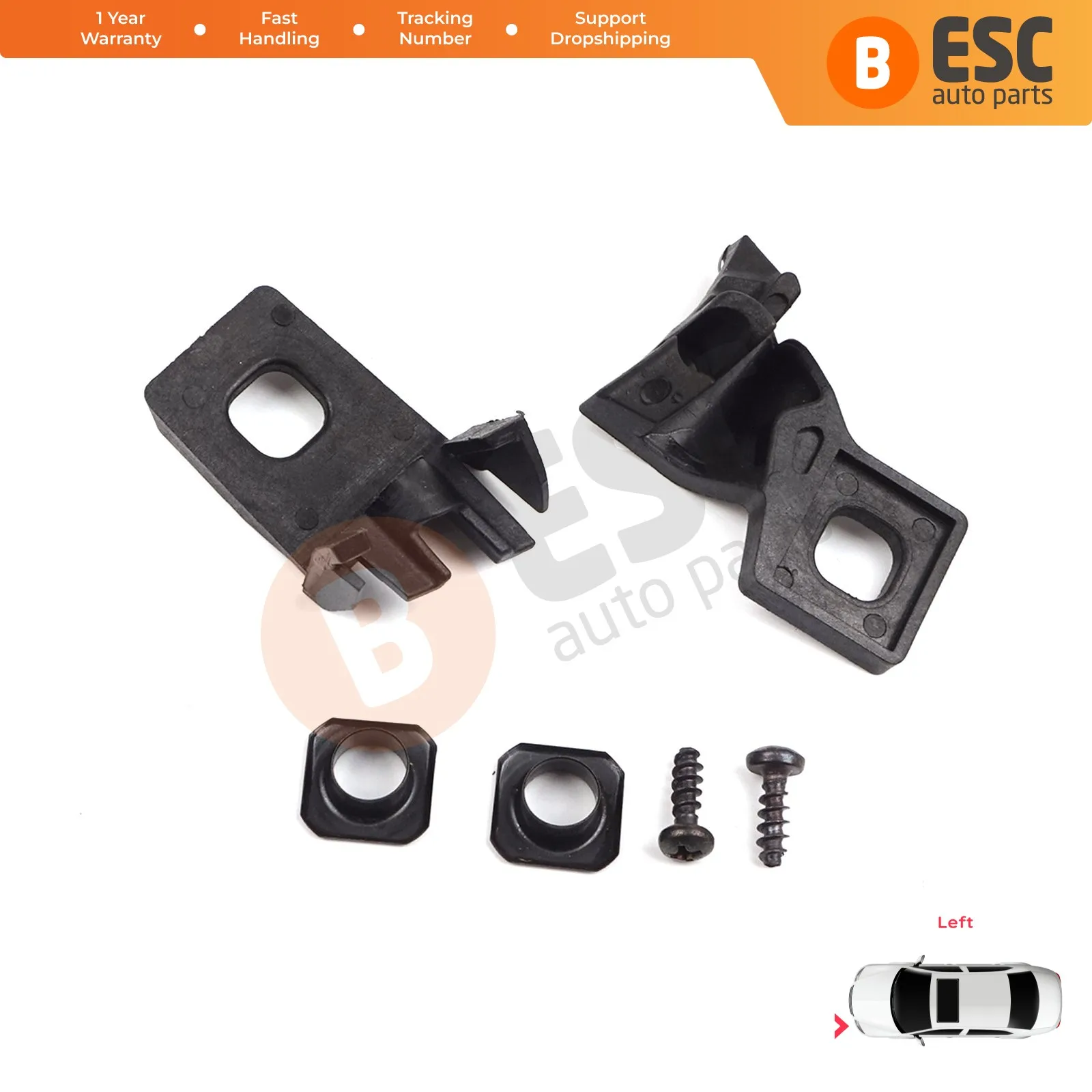 EHL508 Car Headlight Housing Repair Mount Holder Bracket Tab Clips Kit Left Side for VW Polo MK3 MK4 6N 9N 1994-2008 6Q0998225