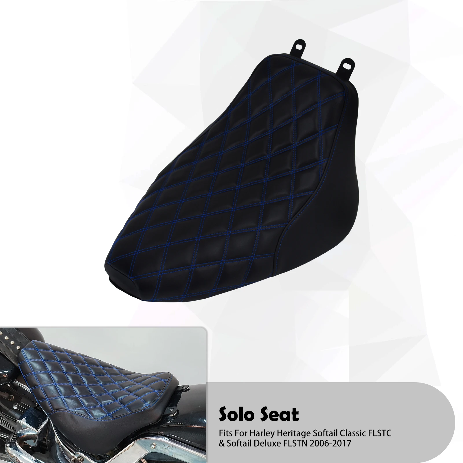Driver Solo Seat Motorcycle Front Low Profile Seat Diamond Kussen Voor Harley Softail Classic Heritage FLSTC Deluxe FLSTN 06-17