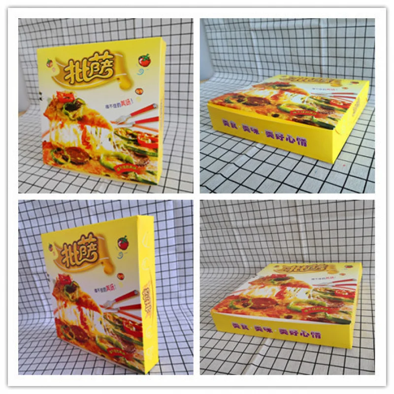

Custom.8-Inch Pizza Box Pizza Packaging White Card Pizza Box Dessert Takeaway Baking