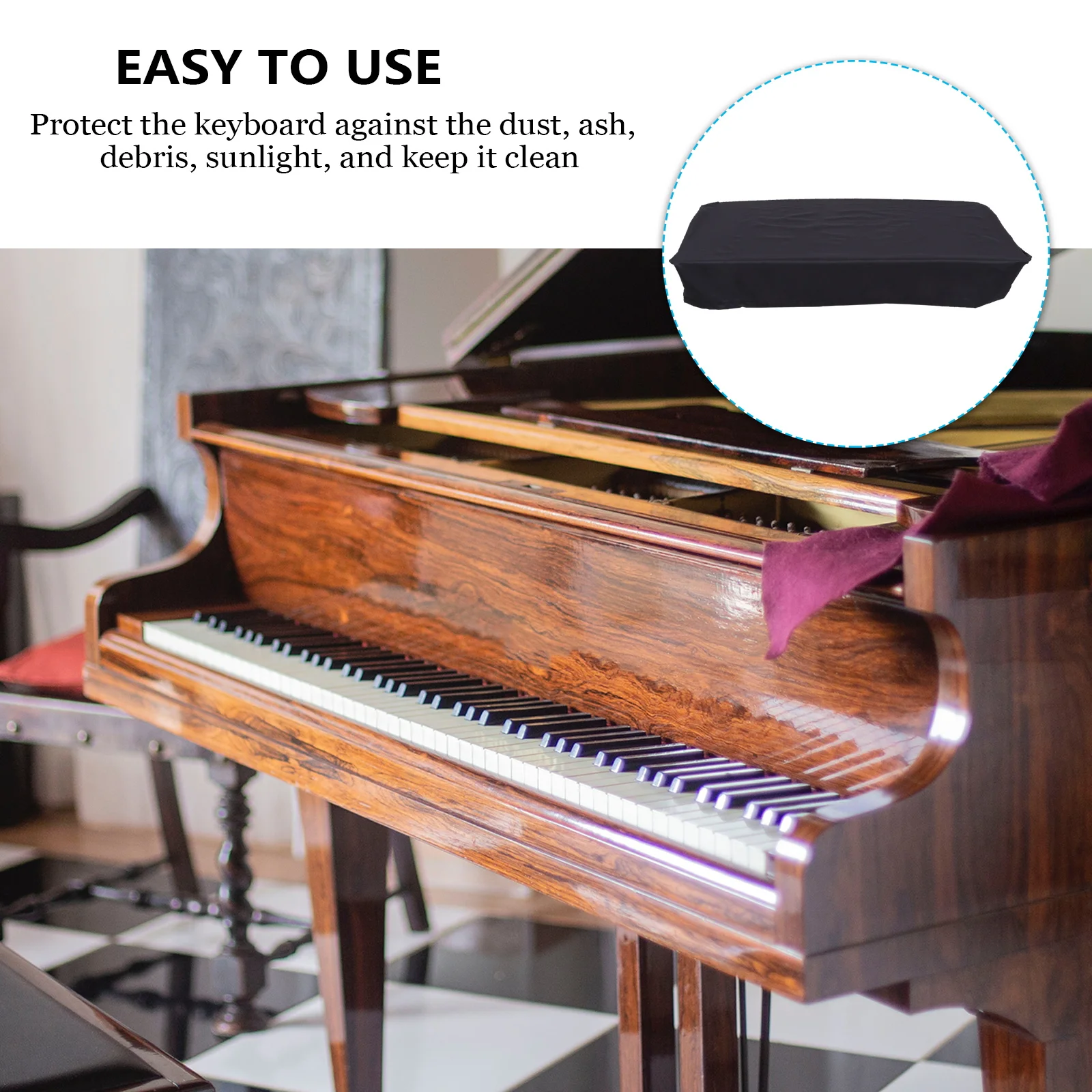 

Electronic Organ Cover Piano Keyboard Dust Guard Stretchable Accessory Gift for Material