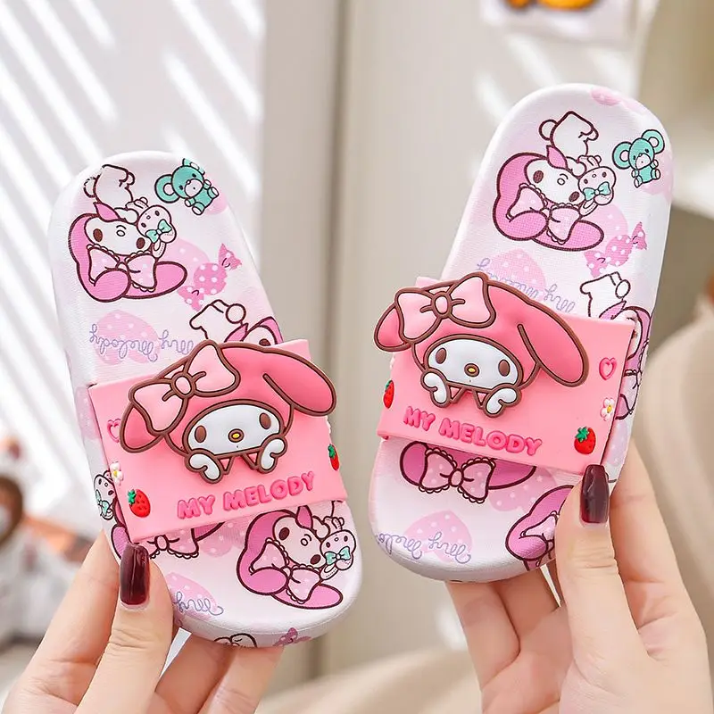 Neue Sanrio Animation Kawaii Hallo Kitty Kuromi meine Melodie Cinna moroll Hausschuhe süße Kinder Sommer rutsch feste Mädchen Hausschuhe Geschenk