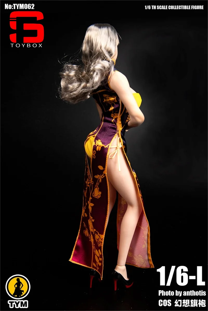 W magazynie TYM TYM062 1/6 Kobieta Seksowny Cheongsam Z Bielizną Model Ubrań Pasuje 12-calowy Żołnierz Duże Piersi Figurka Ciało