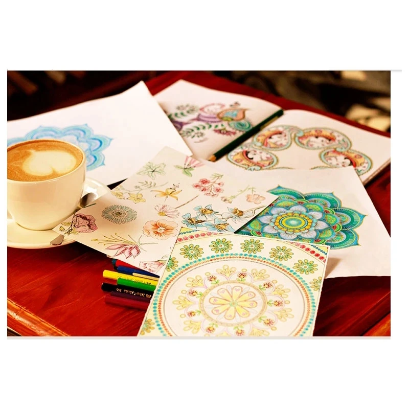 Inspiration 50 Mandalas Anti-stress Coloring Books For Adults Art Creative Book Libros Livros Art Coloring Books For Adults