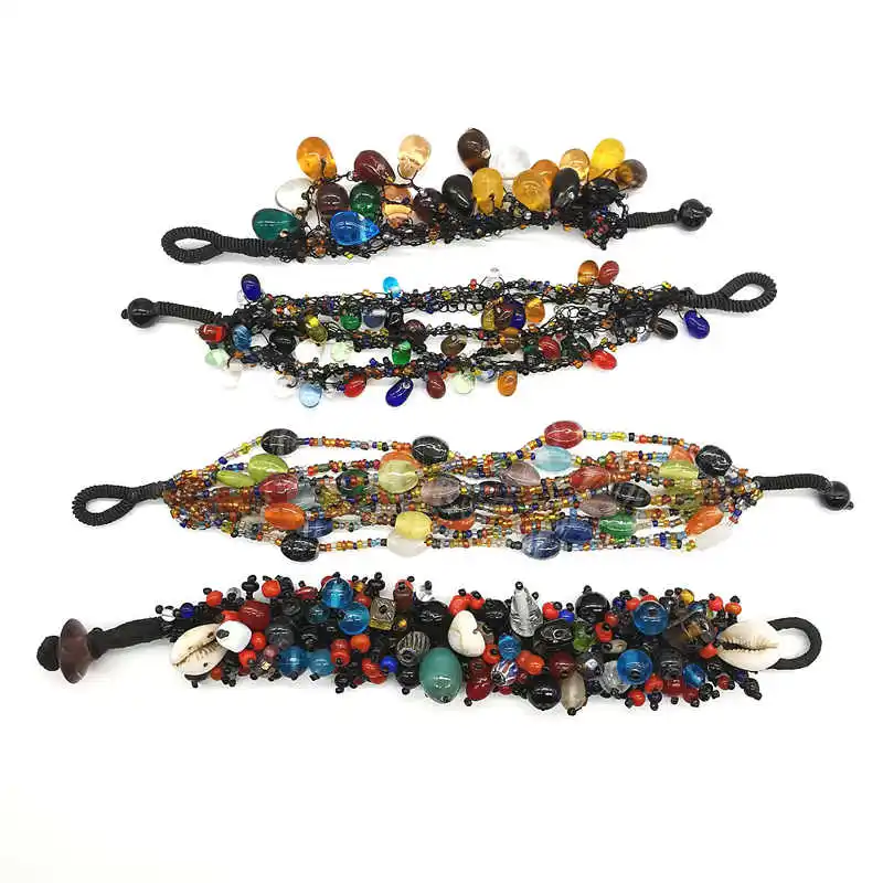 Nepal Colorful Antiqued Old Lampwork Glass Beaded Bracelet for Girls 2024 New Arrival BB-251