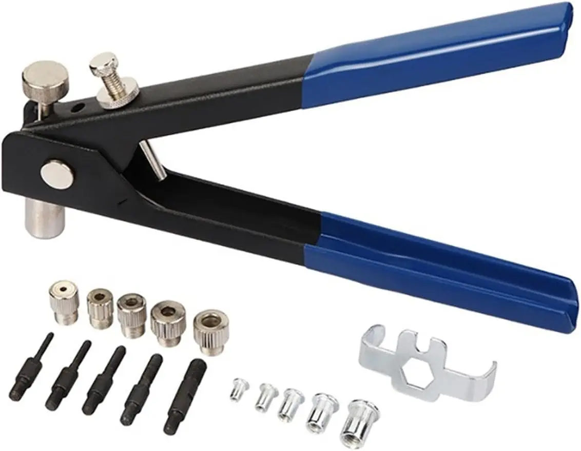 

86 шт. Набор инструментов для заклепок и гаек Набор ручных заклепок с резьбовой заклепочной гайкой M3/M4/M5/M6/M8 и оправкой