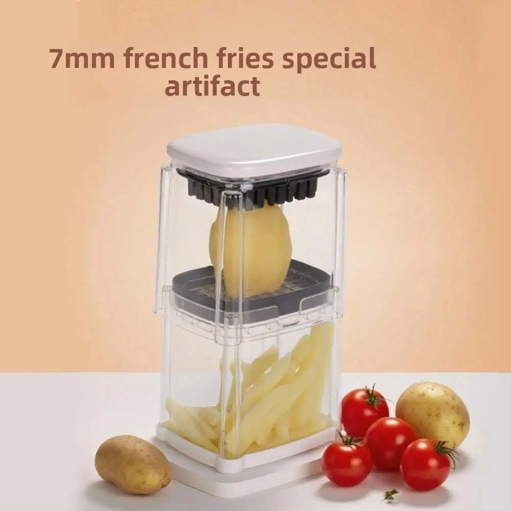 

Multifunctional Manual French Fries Cutter with 2 Blades Hand Press Vegetable Dicer Plastic Efficient Fruit Slicer Cooking