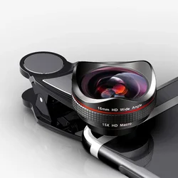 TOKOHANSUN Phone Lens kit 0.6X Super Wide Angle & 15x Super Macro Lens HD Camera Lentes for iPhone 6S 7 Xiaomi Honor Cellphone