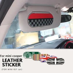 Car Sun Visor leather Sticker For Mini Cooper F54 F55 F56 F57 F60 R55 R56 R57 R58 R59 R60 R61 Makeup Mirror Back  Decals Sticker