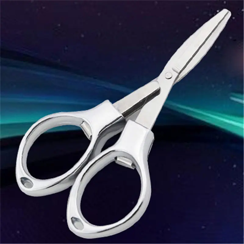 Foldable Scissors Survival Stainless Steel Scissor Anti-Rust Scissors Glasses Shape Shear For Outdoor Camping Fishing Travel Use