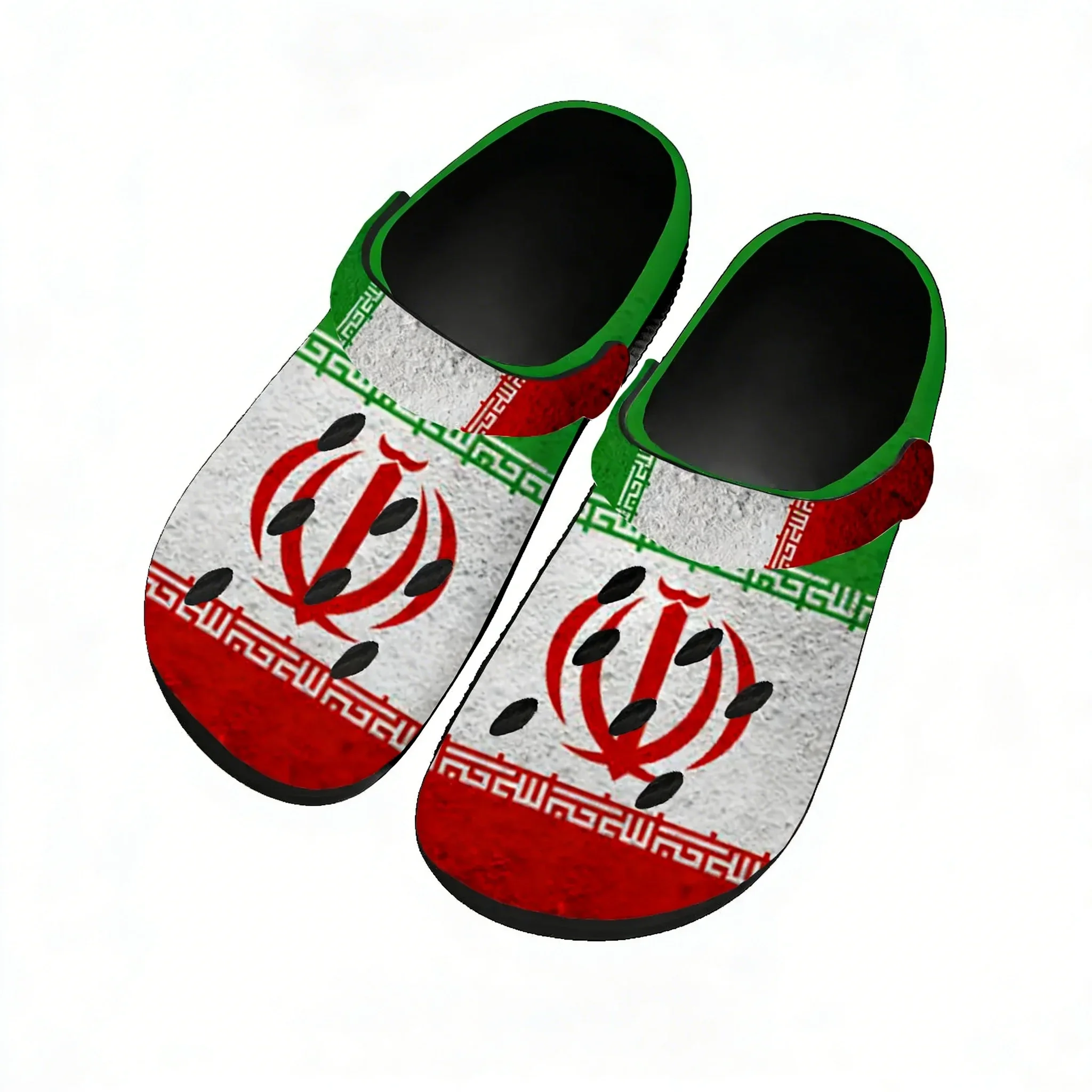Iran National Flag Water Shoes Men Women Comfortable Home Garden Clogs Customizd Sandals Beach Breathable Hole Slippers
