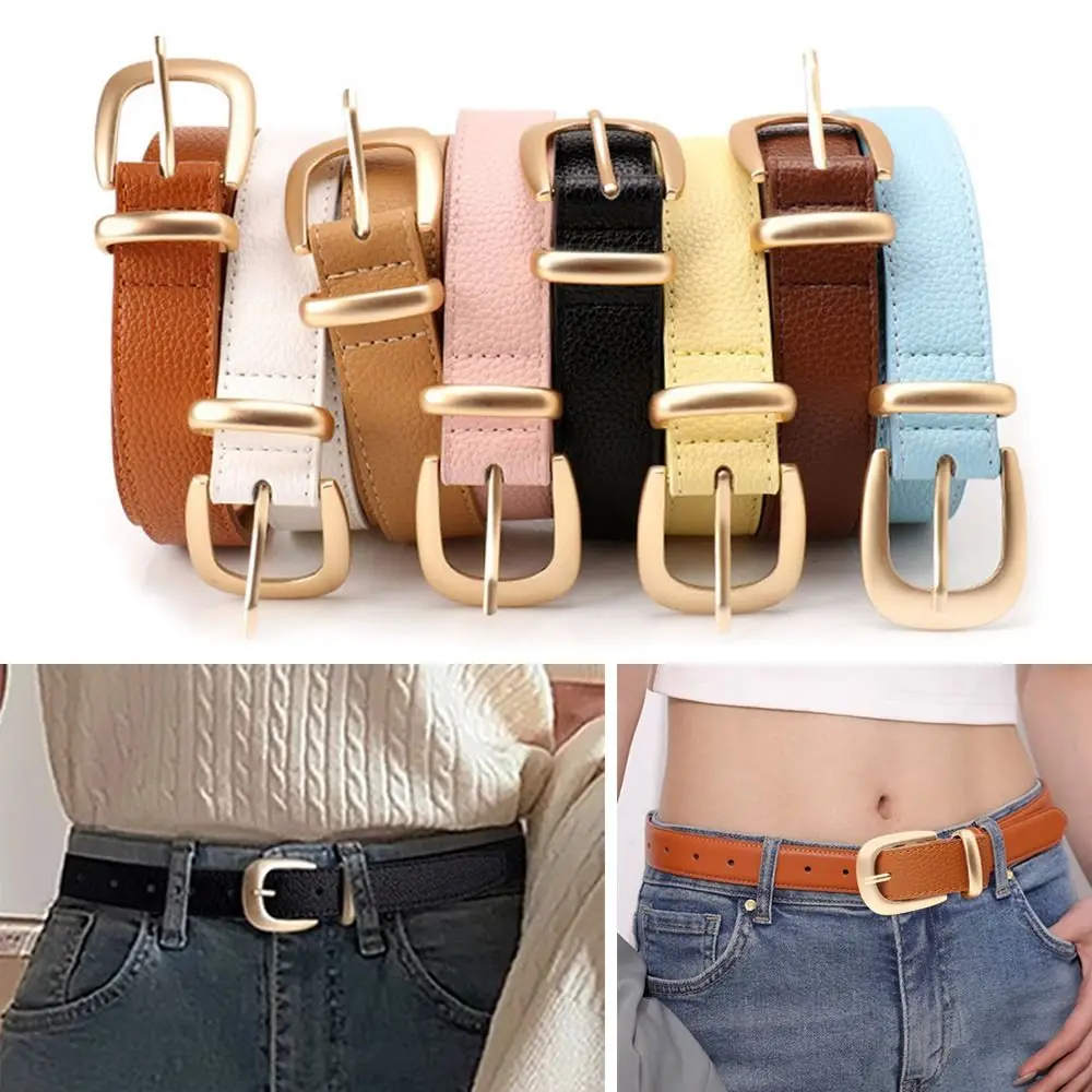 

Vintage PU Leather Women's Belt Luxury Simple Waistband Belts Versatile Casual Leather Belt Jeans