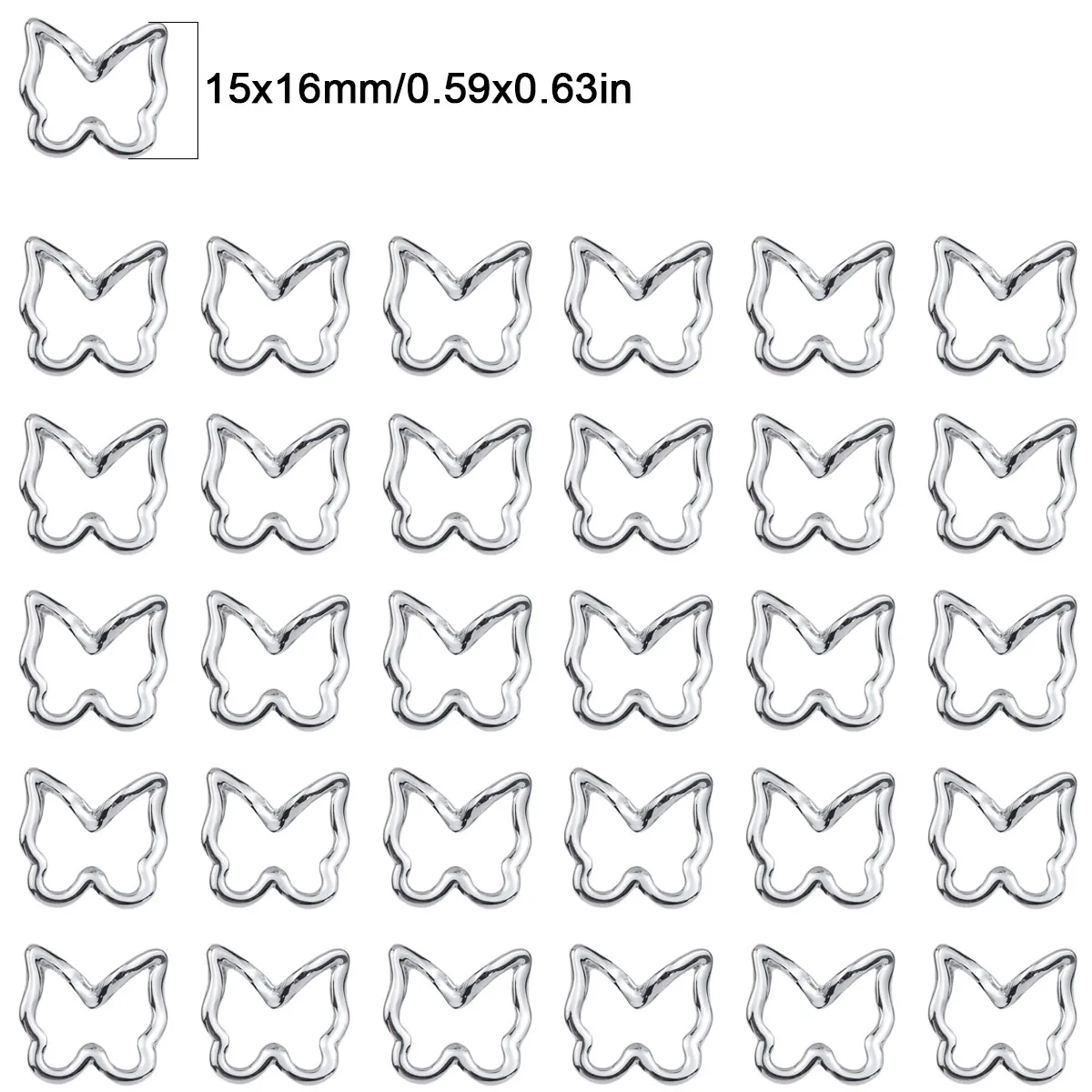 

5/10/20pcs 16MM Stainless Steel Butterfly Pendant for Jewelry Making Irregular Bezel Earrings Charms jewelry Making Supplies