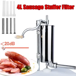 Sausage Filling Machine Sausage Maker Syringe Set Kitchen Gadgets Stainless Steel 6 LBS/3 KG Manual Sausage Meat Stuffer