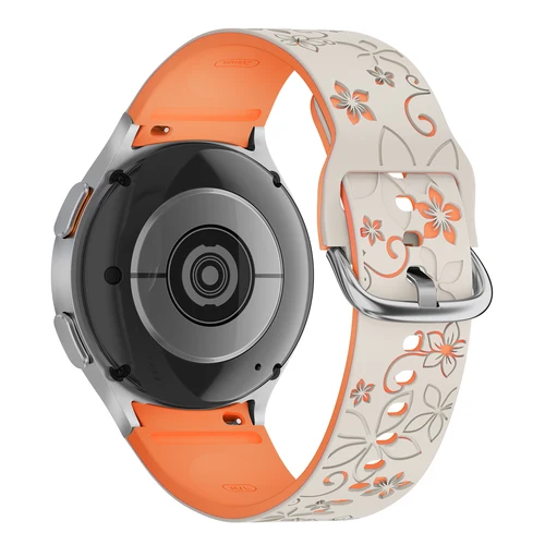 Imagen 2 del producto Correa de silicona grabada para Samsung Galaxy Watch 7 FE/6 4 Classic/5 Pro 45 pulsera deportiva sin huecos Galaxy Watch 7 Band 44mm 40mm