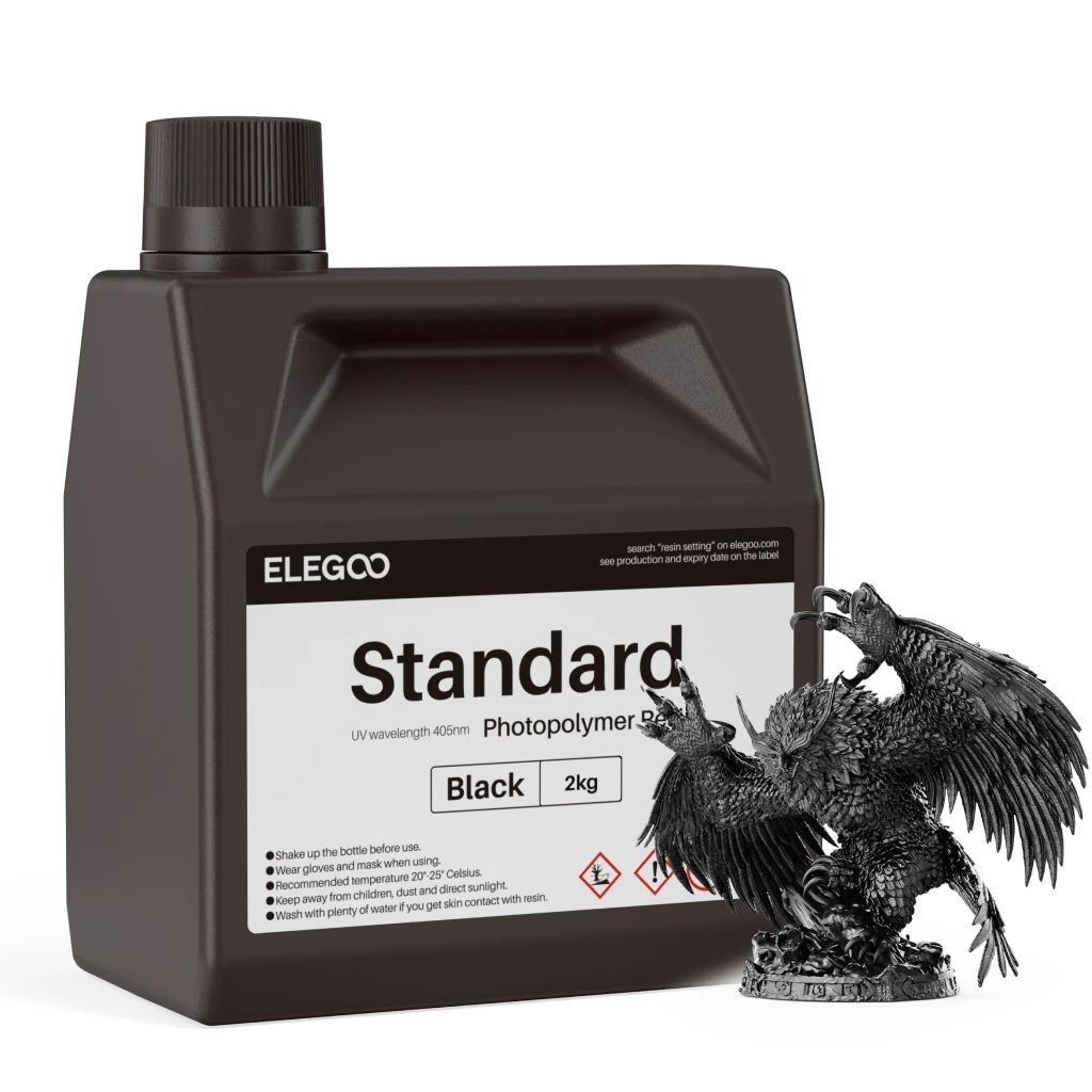 ELEGOO 3D Printer Resin 2kg 405nm UV Curing Standard Photopolymer Resin for  LCD 3D Printing,High Precision,Low Odor,Grey 2000g - AliExpress 7