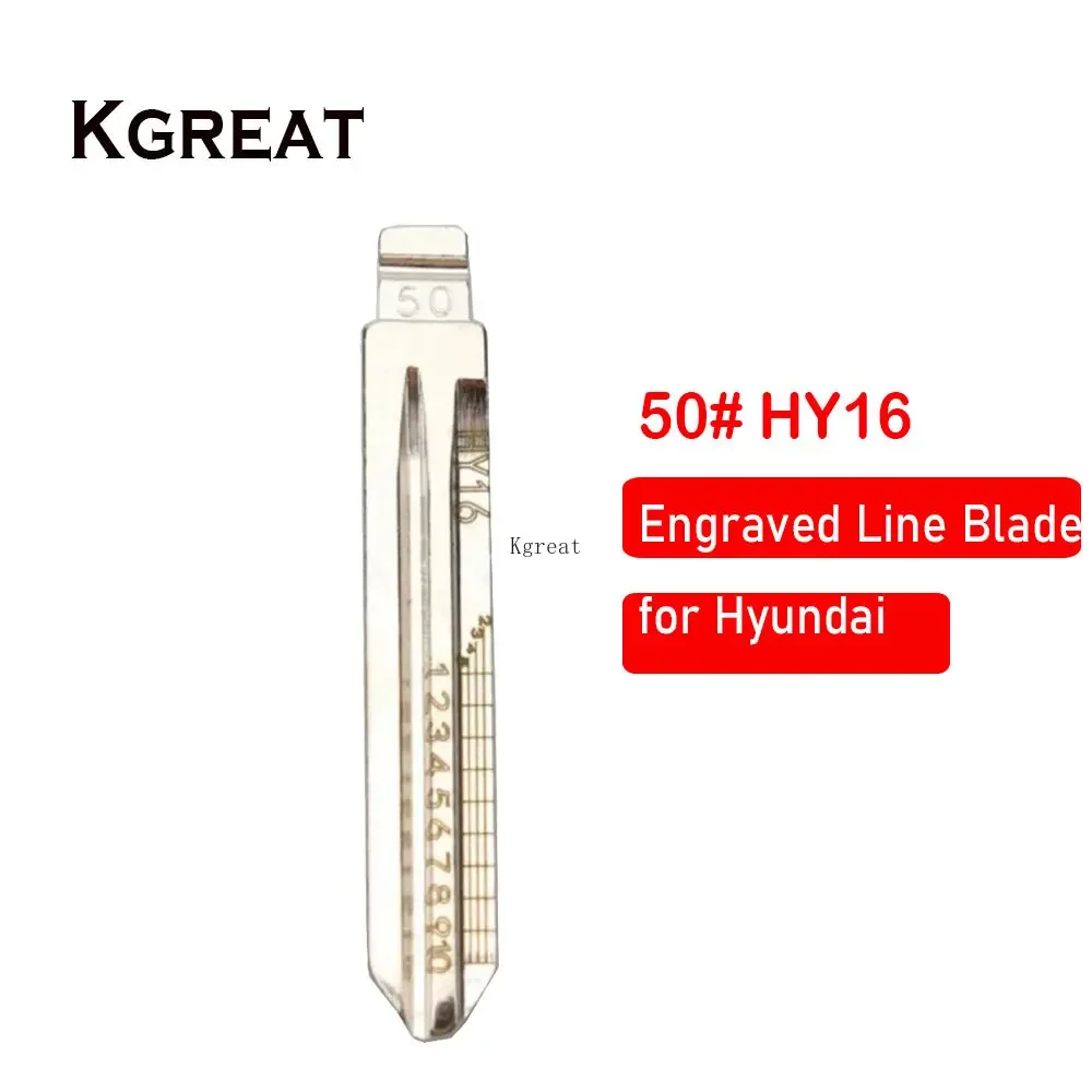 

10pcs 50# HY16 Engraved Line Key Blade Scale Shearing Teeth Uncut Key Blade for Hyundai Elantra for Kia Forte Car Key Blank