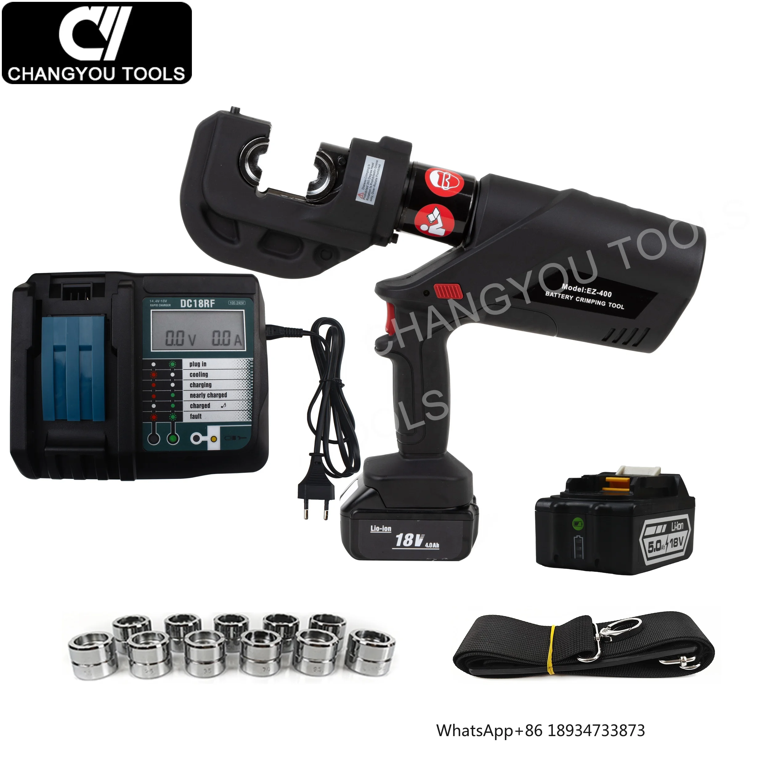 EZ-400 battery powered wire power hydraulic crimping tool for terminal with OLED