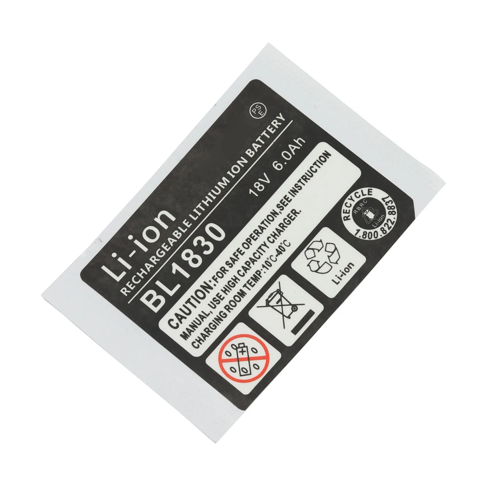 10 set di etichette adesive per batteria agli ioni di litio BL1830 da 18 V 6,0 Ah adatte per il logo della batteria da 18 V