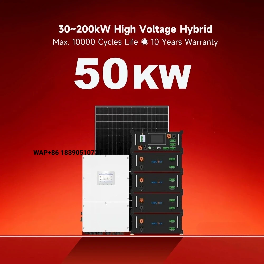 High Voltage Hybrid Solar System 50KW 100KW Complete Kit Solar Panels With Battery and Inverter Solar Energy System