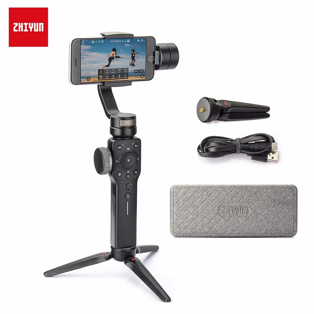 Zhiyun Smooth 4 3-Axis Black Handheld Gimbal Stabilizer Portable Stabilizer Camera Mount For Smartphone Mobile Phone