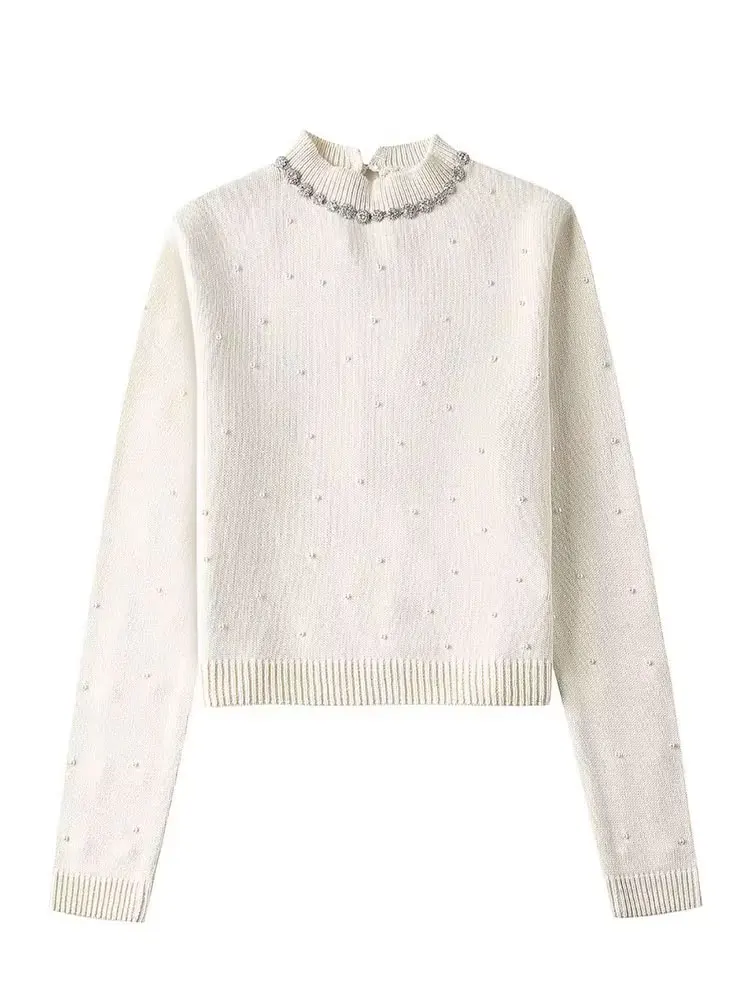 

HH женские летние модные повседневные однотонные пуловеры с круглым вырезом и длинными рукавами, женские шикарные элегантные тонкие вязаные топы