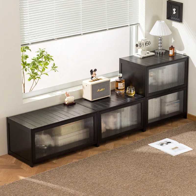 household simple modern coffee table TV cabinet combination small apartment solid wood bedroom living room bay window cabinet