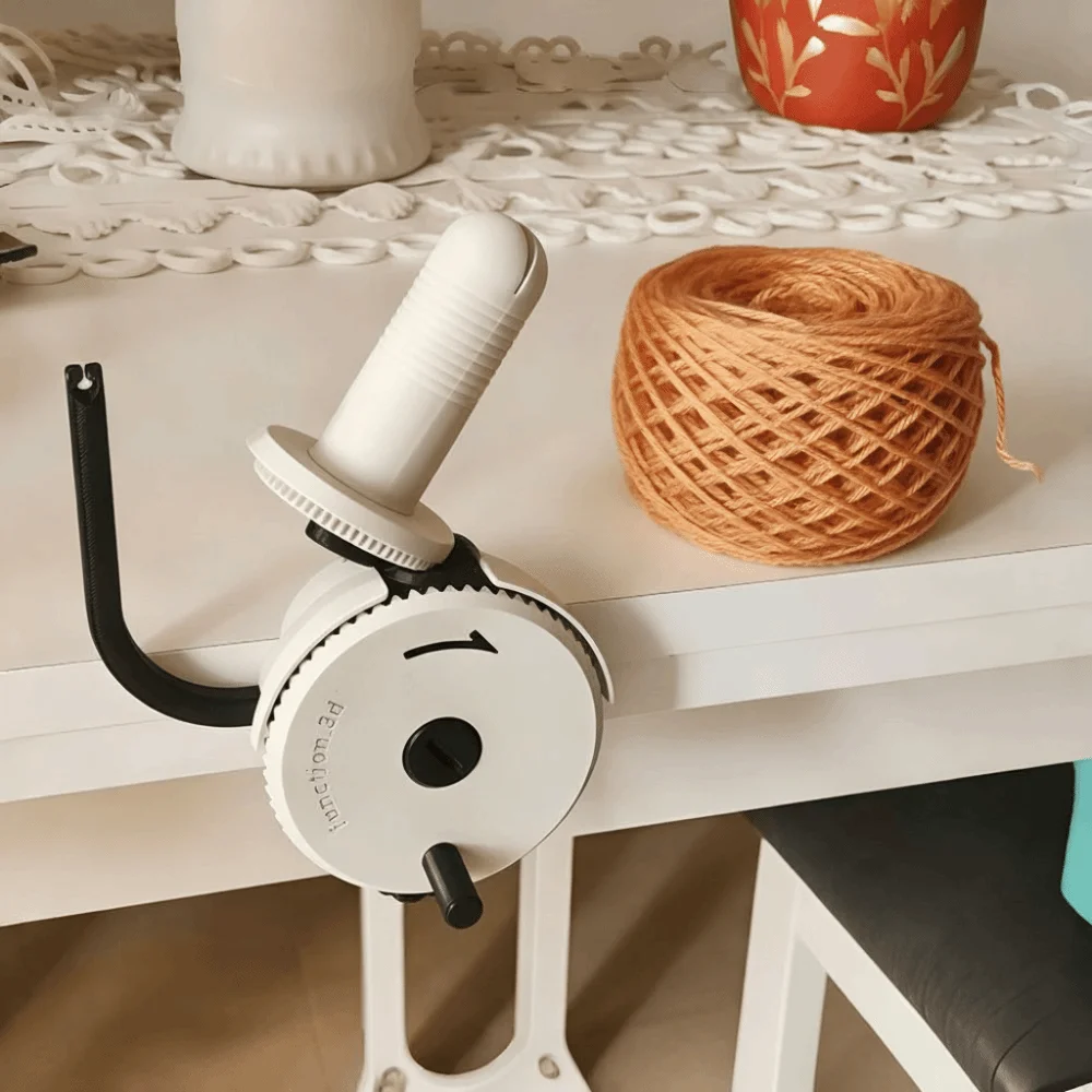 3D Print Yarn Ball Winder Sturdy ABS Easy-To-Install Yarn Cake Winder Lower Noise Desktop Clamp Manual Wool Winding Machine