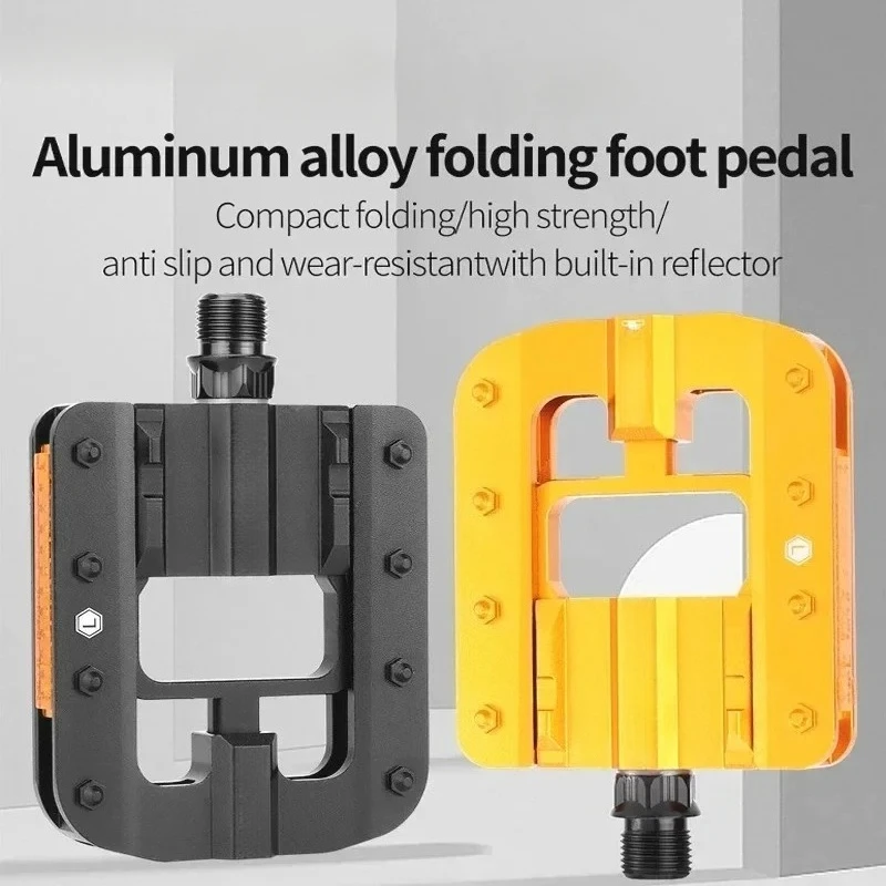 1pair  Foldable Bike Pedals Slide Solid Aluminum Alloy Fast Fold Bicycle Pedals Bmx Bike Folding Pedals Bike Parts