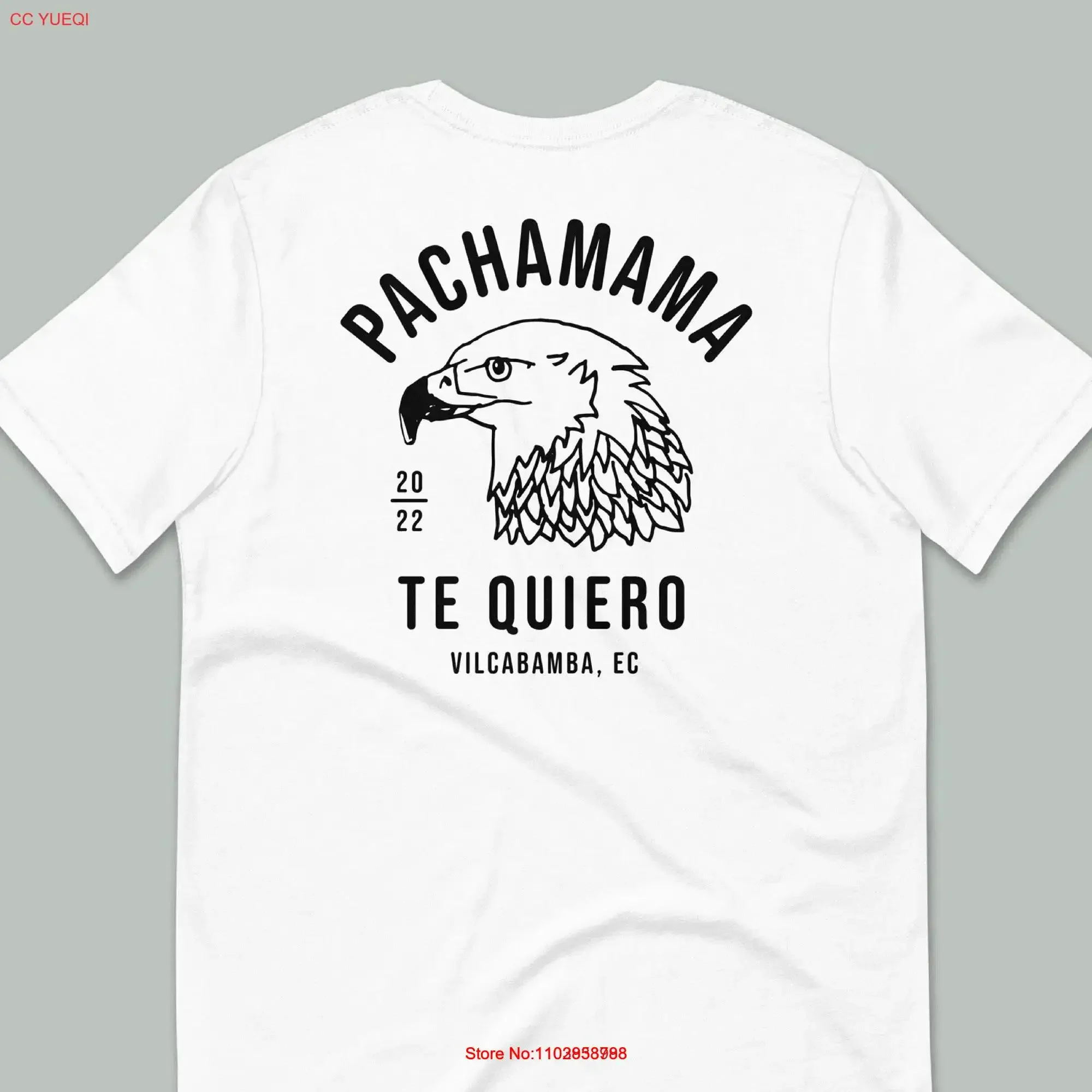 تي شيرت Pachamama Te Quiero تي شيرت Vilcabamba Ecuador Eagle Nature Lover العصرية له وأكمام طويلة أو قصيرة