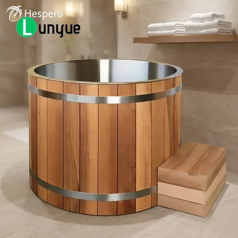 Redwood Ice Bath Tub for 1 Person Indoor Outdoor Cold Plunge Waterproof Durable Easy Clean Recovery Health Wellness