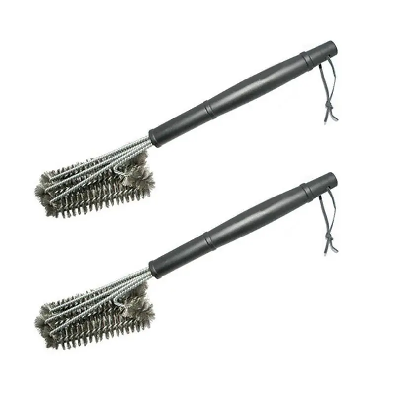 BAAJ-2Pcs Kitchen Parts Accessories BBQ Grill Set Cleaning Brush Stainless Steel Cooking Tools Wire Bristles