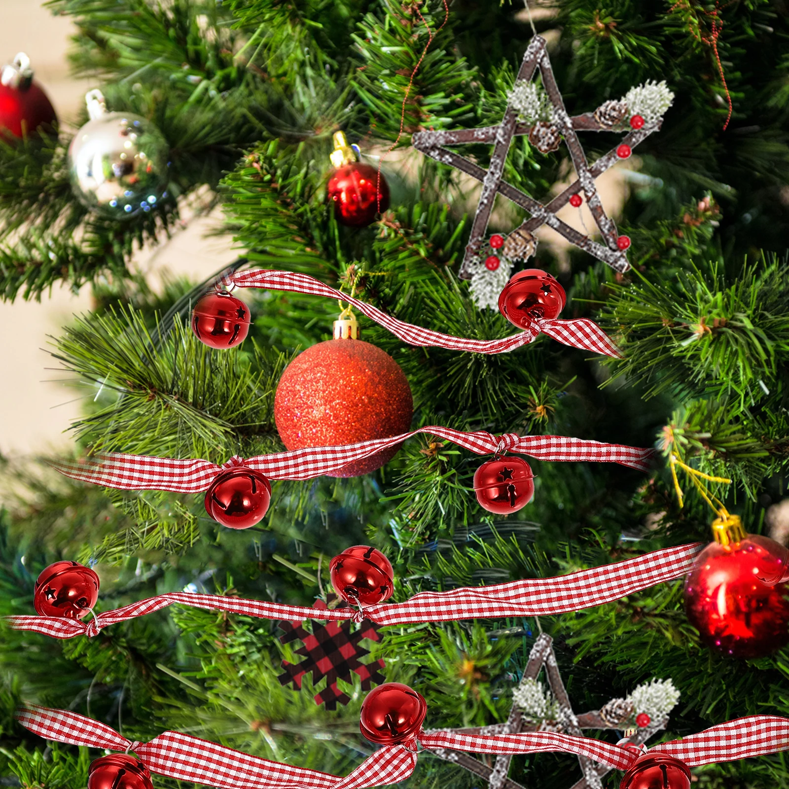 

The Bell Christmas Tree Decoration Pendant Xmas Trees Ornaments Cloth Garland Hanging Ribbon