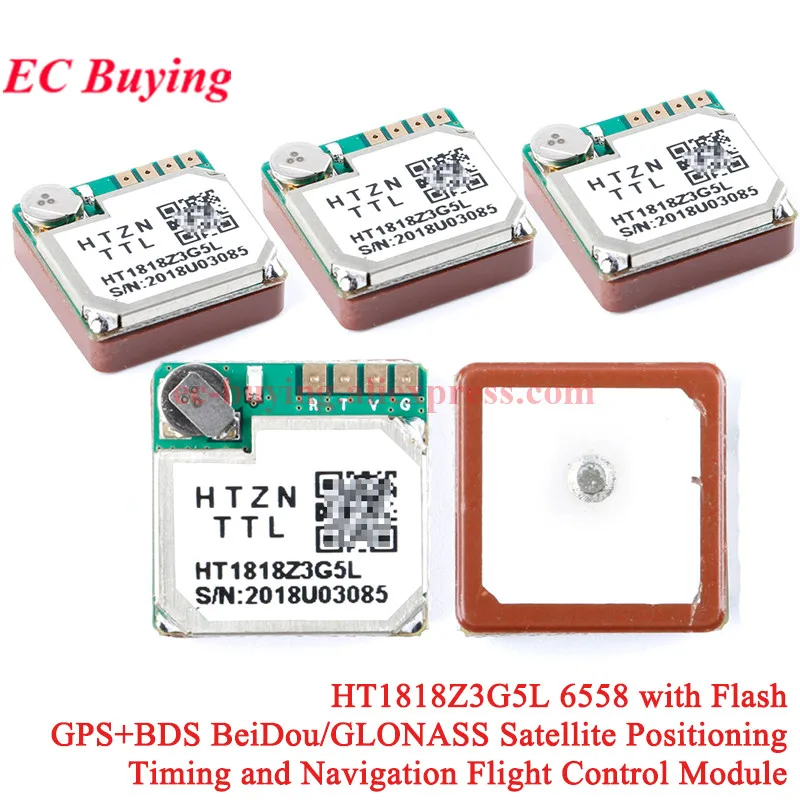 10 pièces/1 pièce HT1818Z3G5L avec Flash AT6558R GPS + BDS Beidou GLONASS Module de Position Navigation par synchronisation Satellite pour la surveillance de voiture