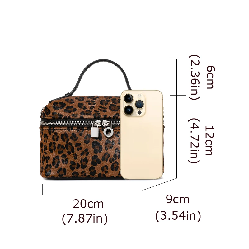 Aidrani Borsa a tracolla da donna in vera pelle fashion leopard print design borsa in pelle bovina