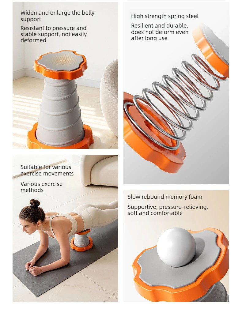 Ergonomic Core Training Assist Push Up Bar Automatic Rebound Spring Floor Stand Home Gym Pilates Upper Body Strength Equipment